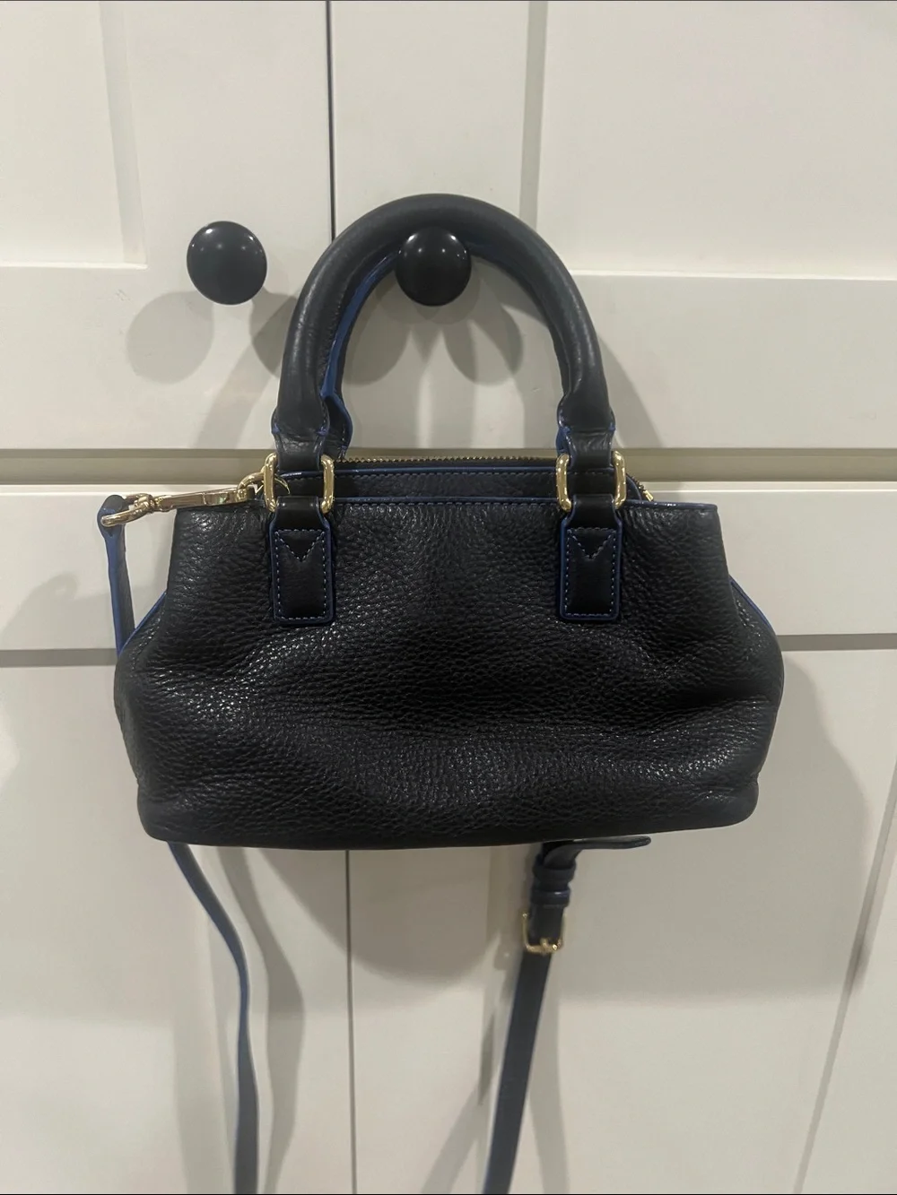 Vera Bradley Leather Emma Mini Crossbody In Black